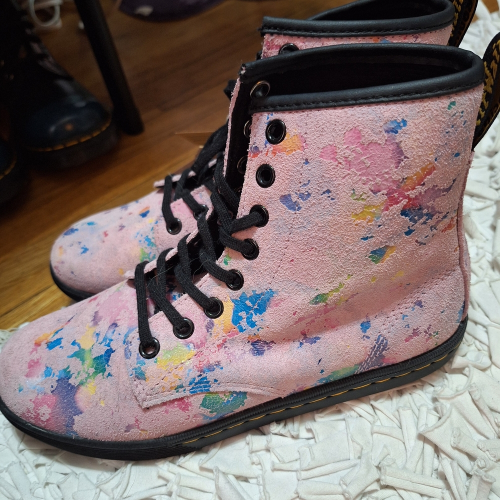 Dr. Martens Artistic Pink Lace Up Boots